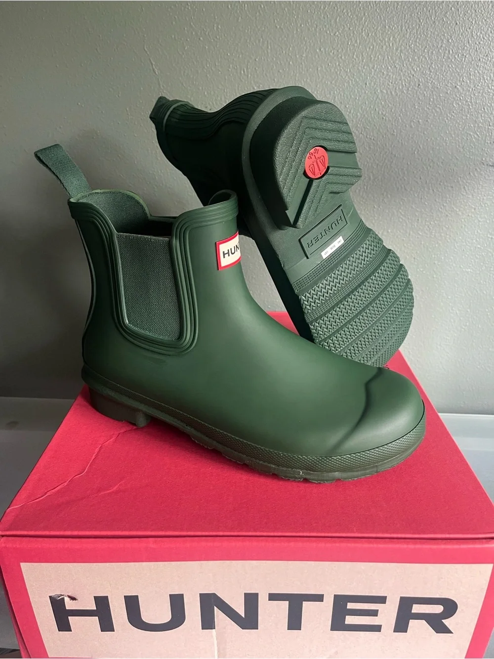 Hunter Green Chelsea Rain Boots
